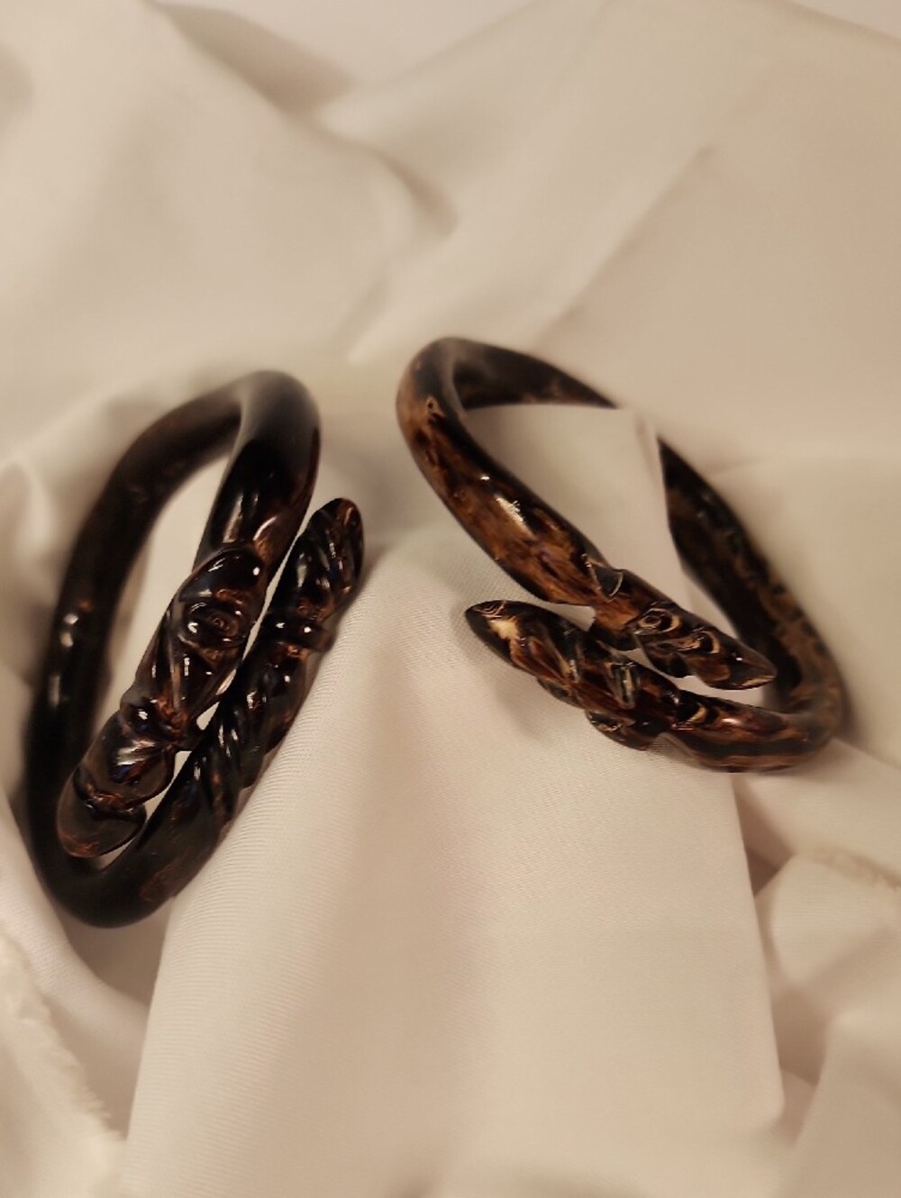 BakeLite Dark Brown Bangle Bracelet Set- Women Accessories - Picture 7 of 8